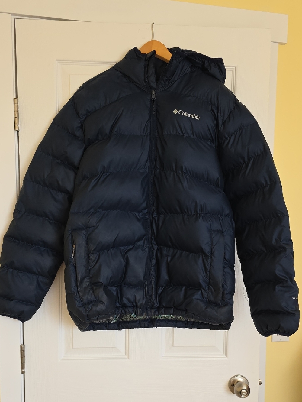 Columbia Navy Blue Mens Puffer Jacket with Hood